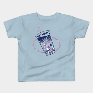 Galactic Boba (version navy pink white) Kids T-Shirt